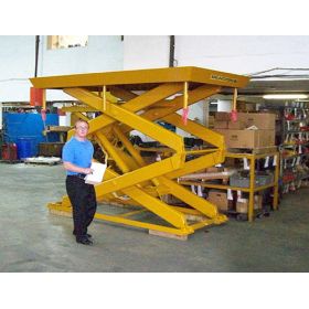 Scissor lift platform has service capacities of up to 6,000 lbs.